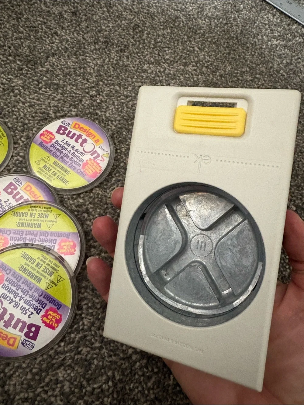 Button Making Kit with Metal Punch and Button Parts